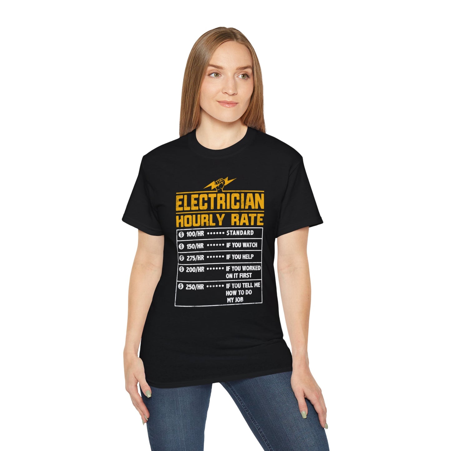 Funny Electrician Hourly Rate Unisex Ultra Cotton Tee