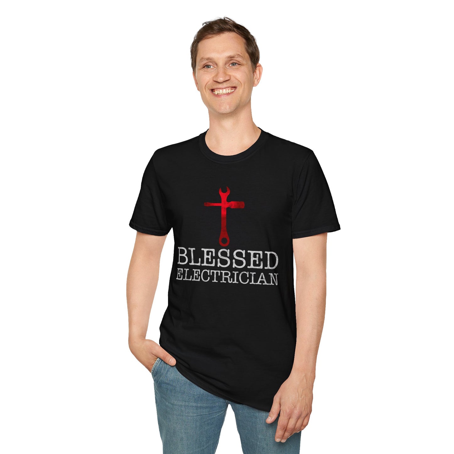 Blessed Electrician gift for Christian Electrician Unisex Softstyle T-Shirt