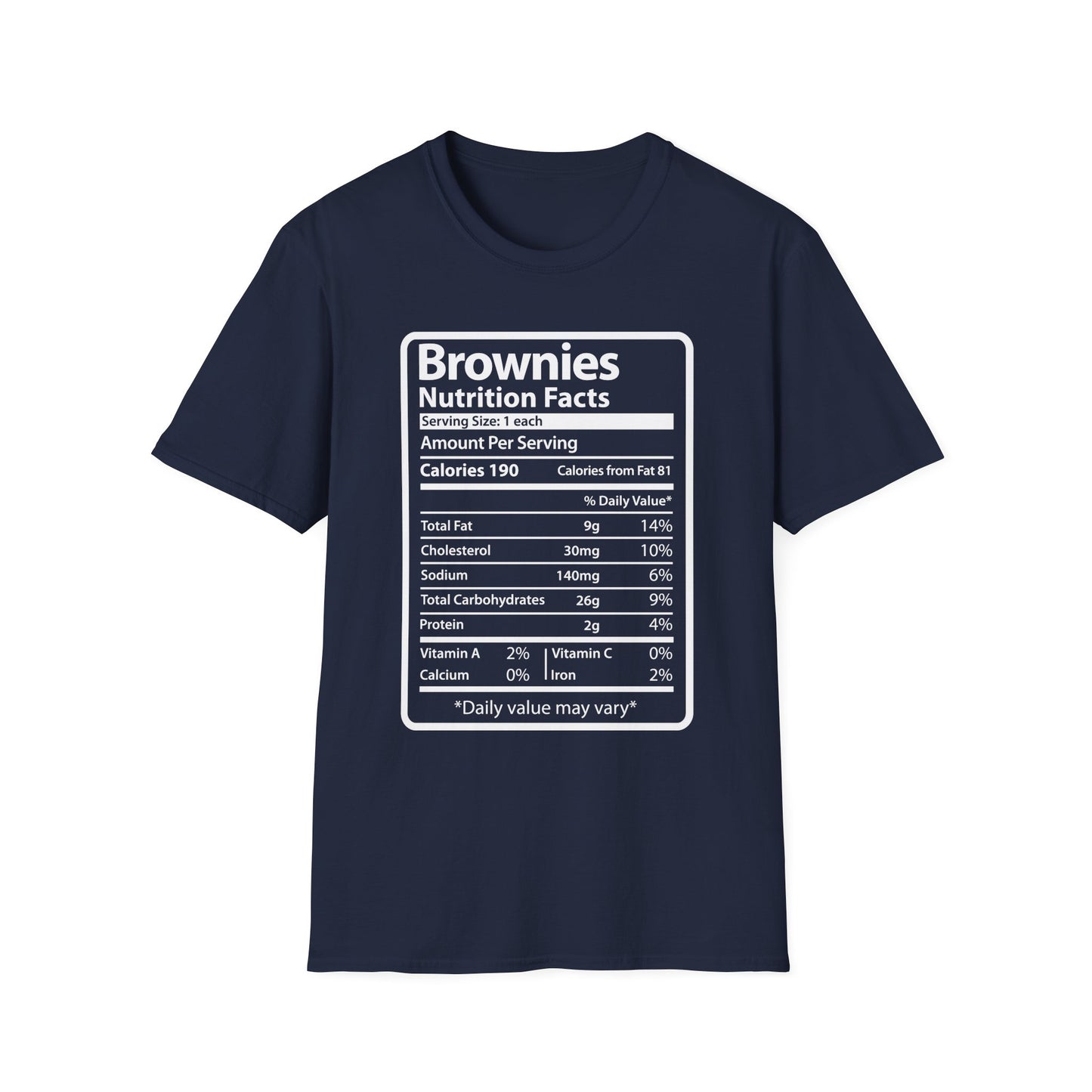 Funny Brownies Nutrition Facts Thanksgiving Christmas Men's Tee