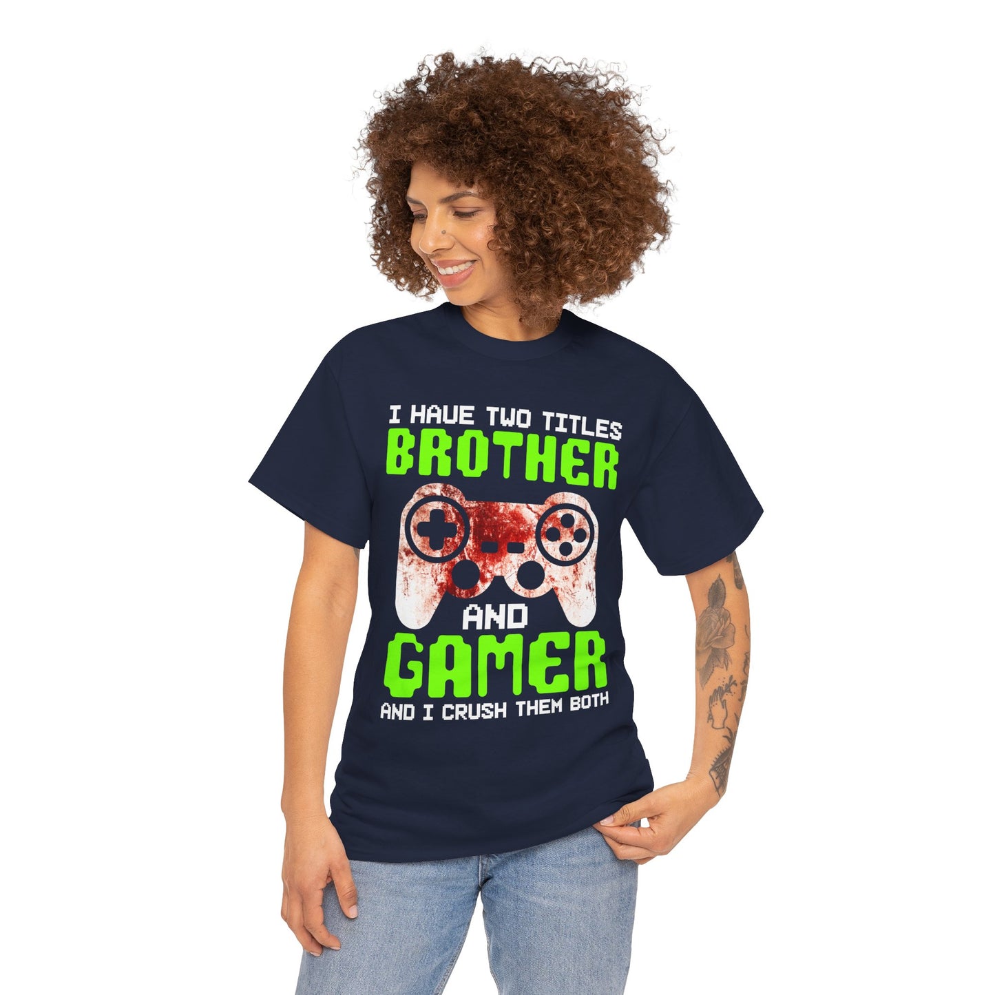 Gamer Mens T-Shirt - I Have Two Titles Brother and Gamer Father's Day Gifts