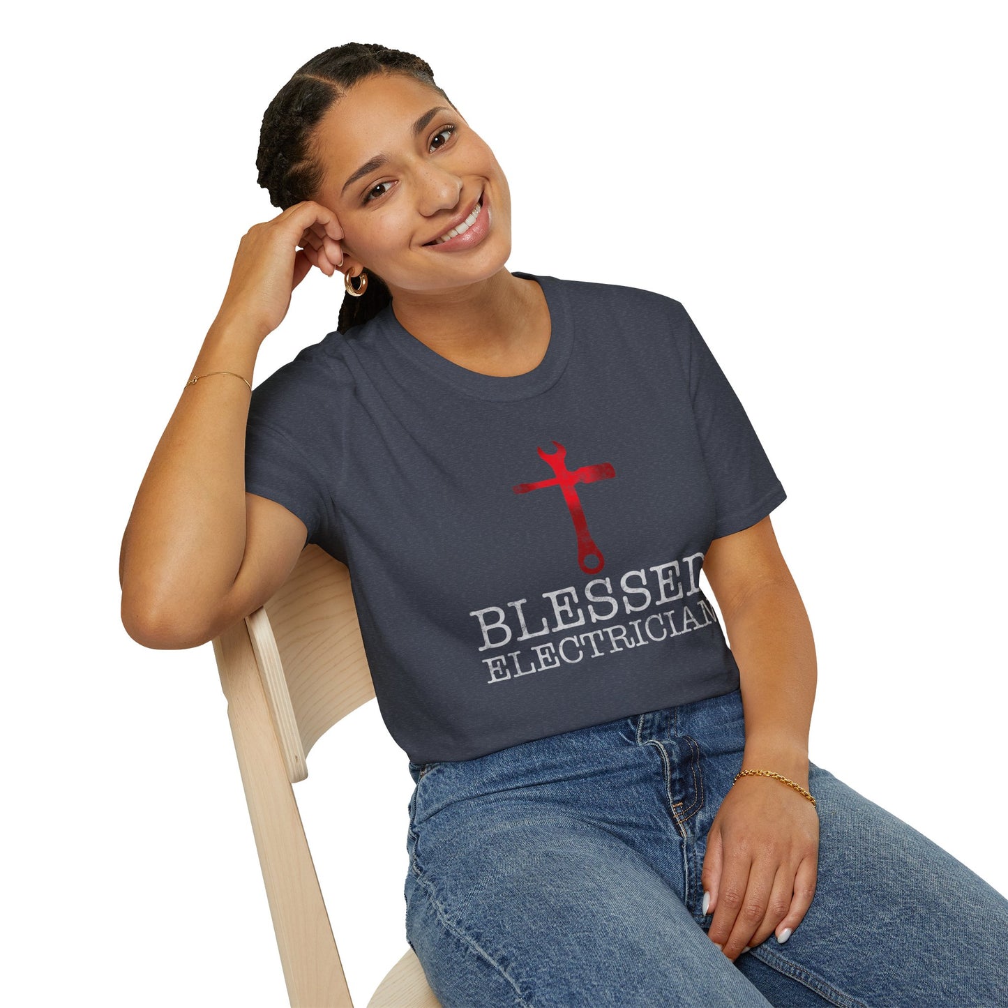 Blessed Electrician gift for Christian Electrician Unisex Softstyle T-Shirt
