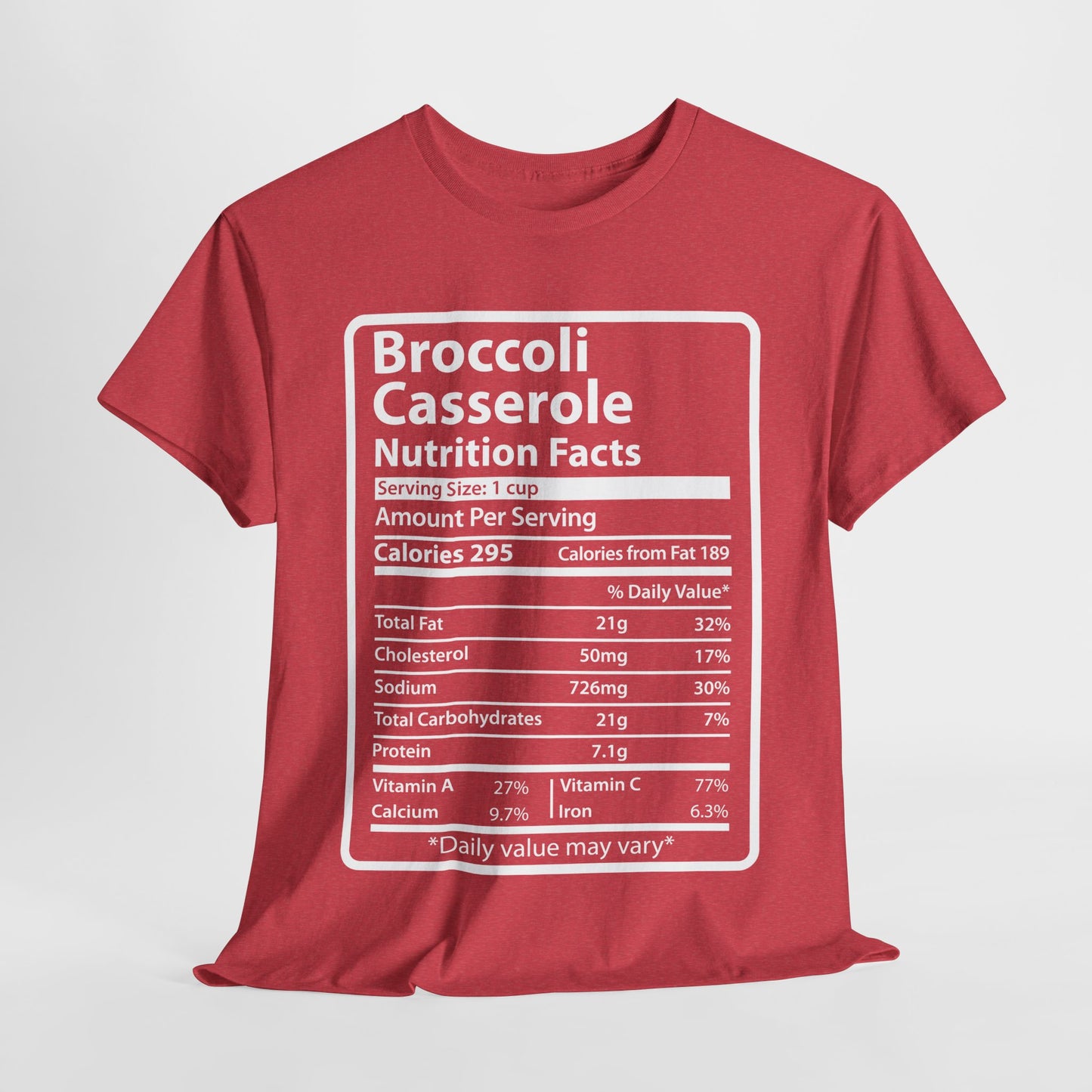 Funny Broccoli Casserole Nutrition Facts Men's Shirt