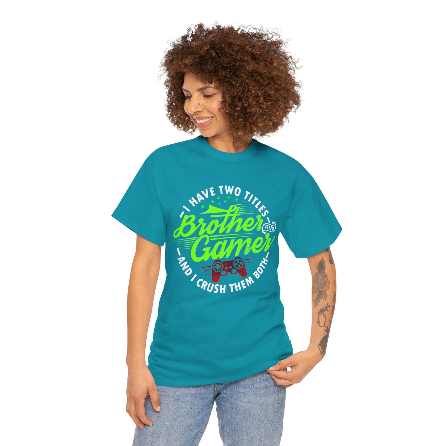 Men's Gamer T-Shirt - I Have Two Titles Brother and Gamer for Boys Brother Gift