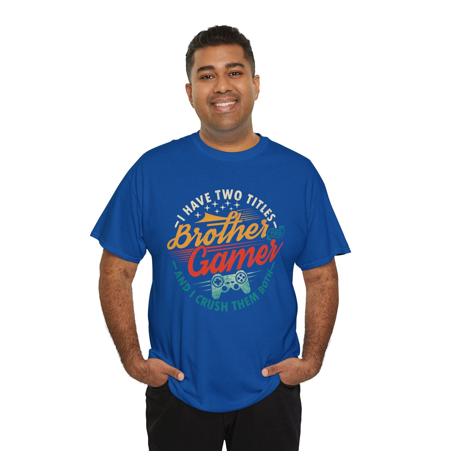 Funny Gamer Vintage Unisex Tee - I Have Two Titles Brother and Gamer Gift