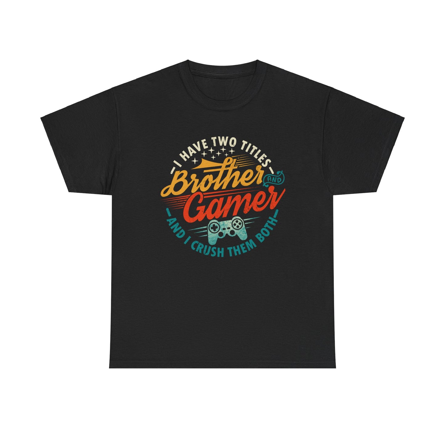 Funny Gamer Vintage Unisex Tee - I Have Two Titles Brother and Gamer Gift