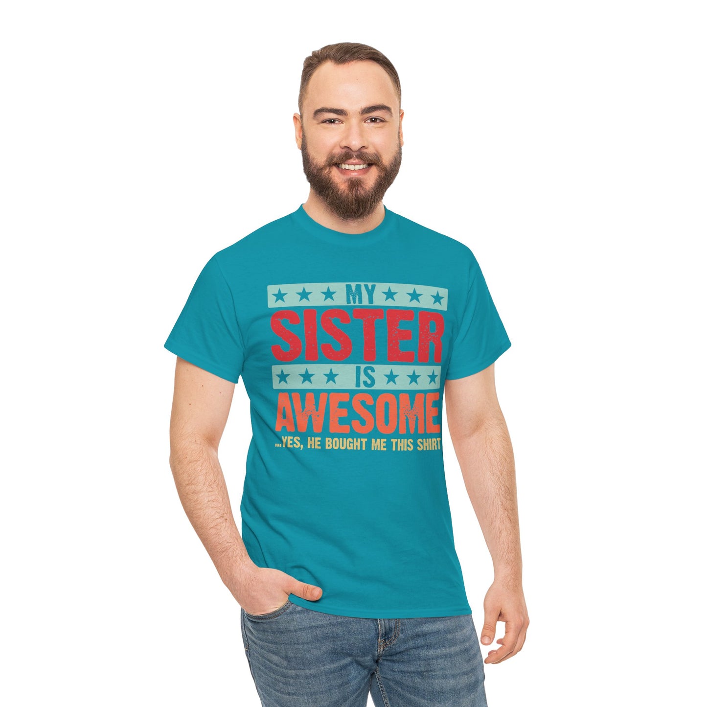 Retro Style My Sister is Awesome Funny Sister Lovers Brother Gift T-Shirt