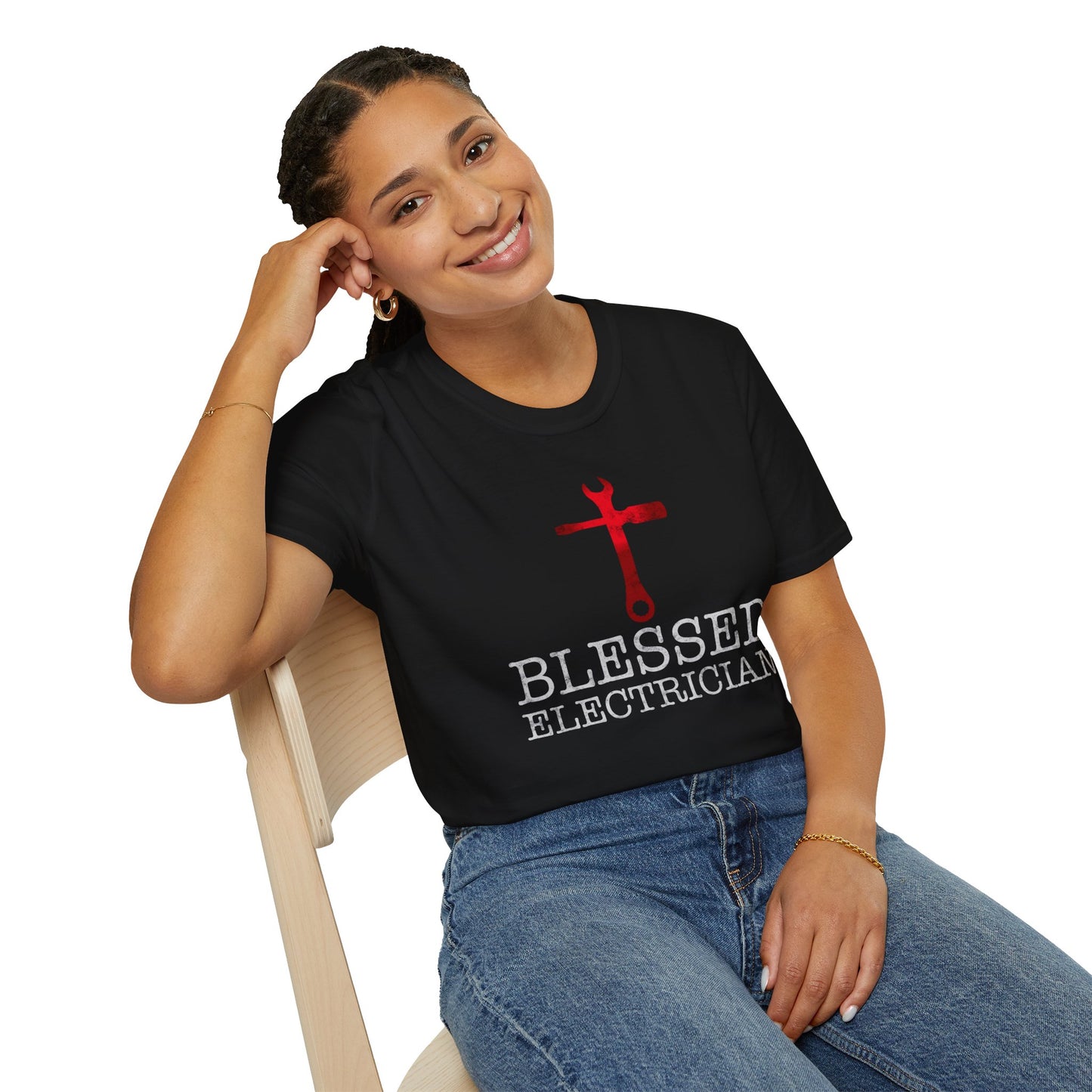 Blessed Electrician gift for Christian Electrician Unisex Softstyle T-Shirt