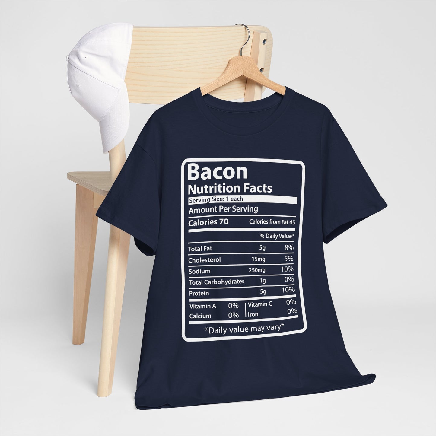 Funny Bacon Nutrition Facts Men's T-Shirt for Thanksgiving Christmas