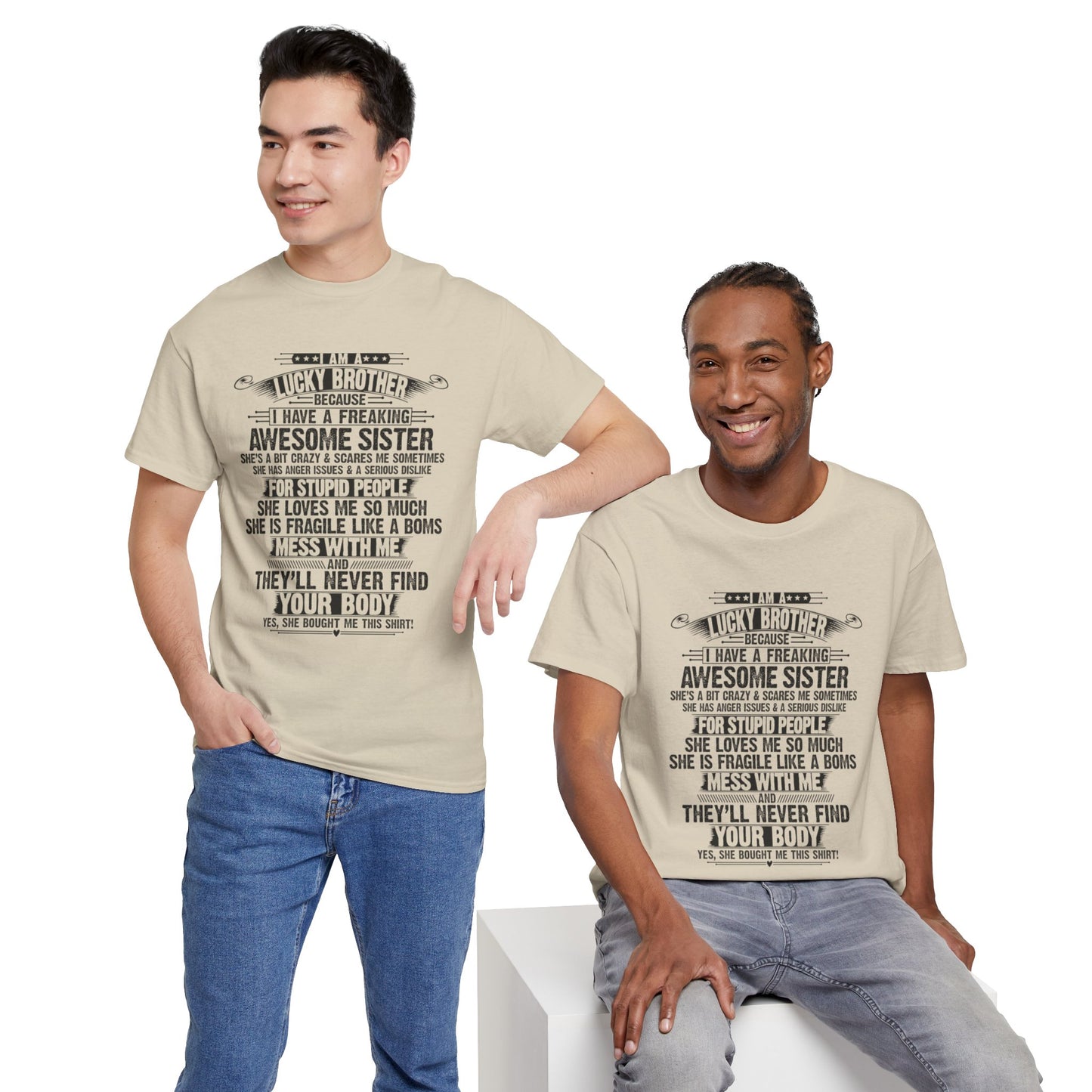 I'm A Lucky Brother of a Freakin' Awesome Sister Funny Gifts for Brother