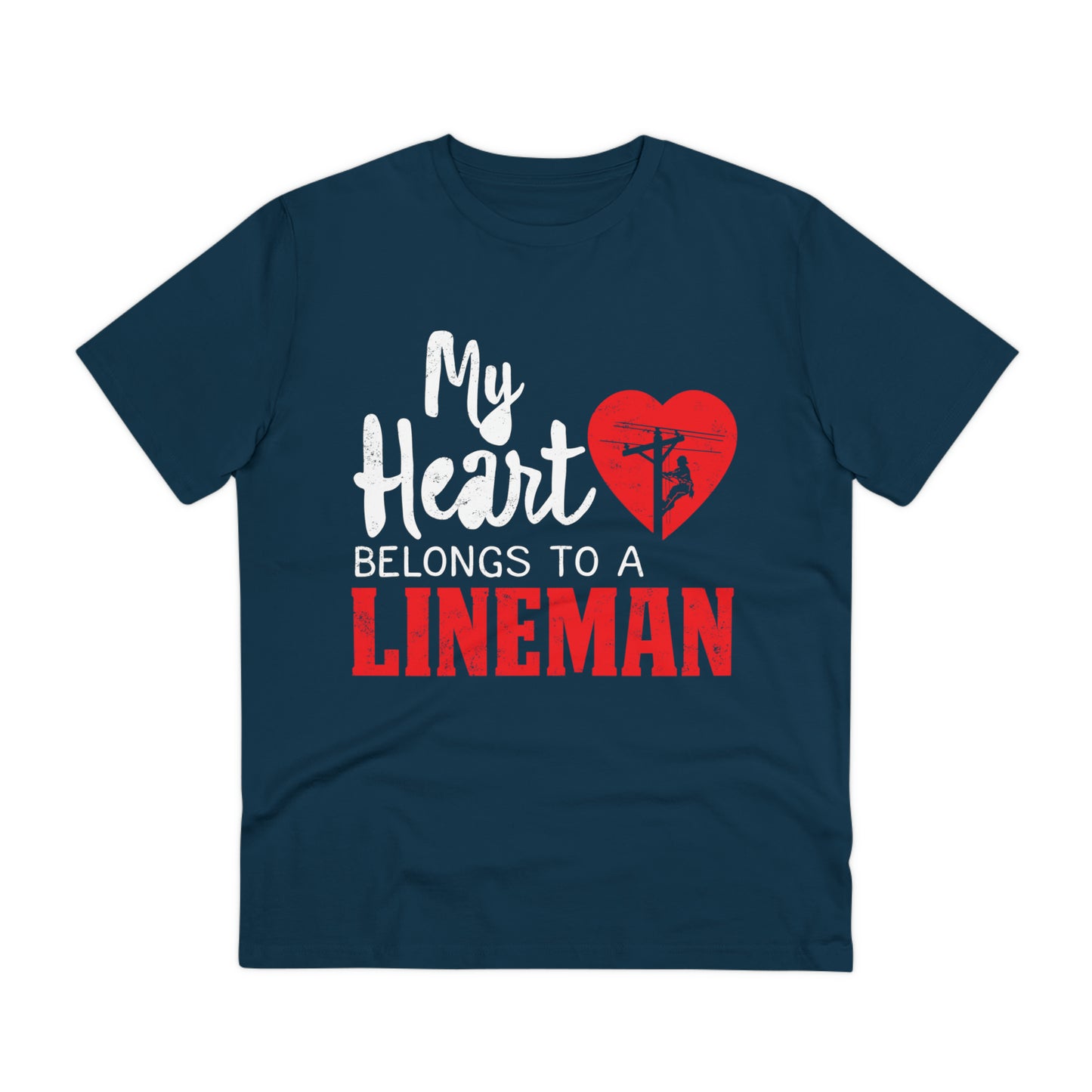 My Heart Belongs to a Electric Cable Lineman Organic Creator T-shirt - Unisex