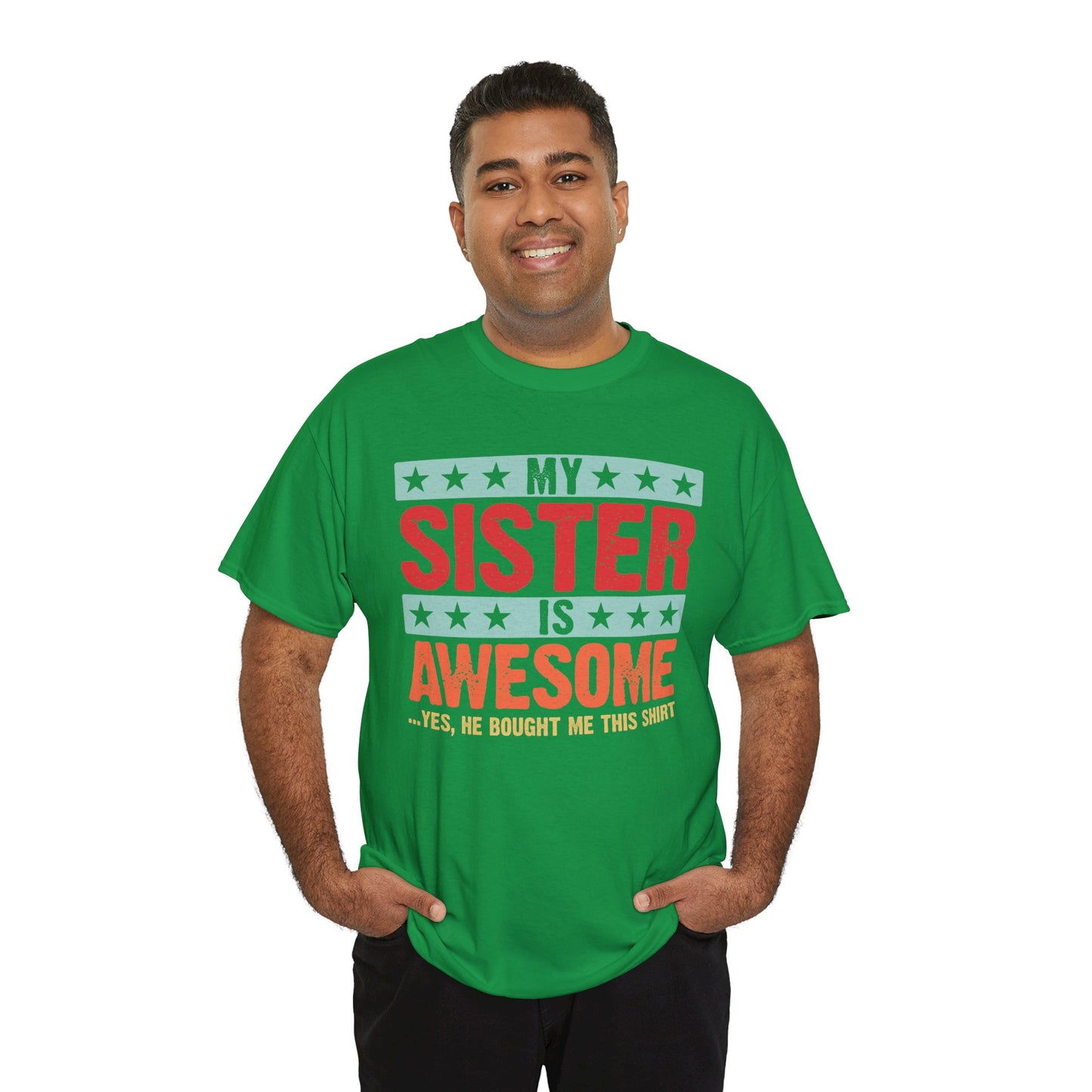 Retro Style My Sister is Awesome Funny Sister Lovers Brother Gift T-Shirt