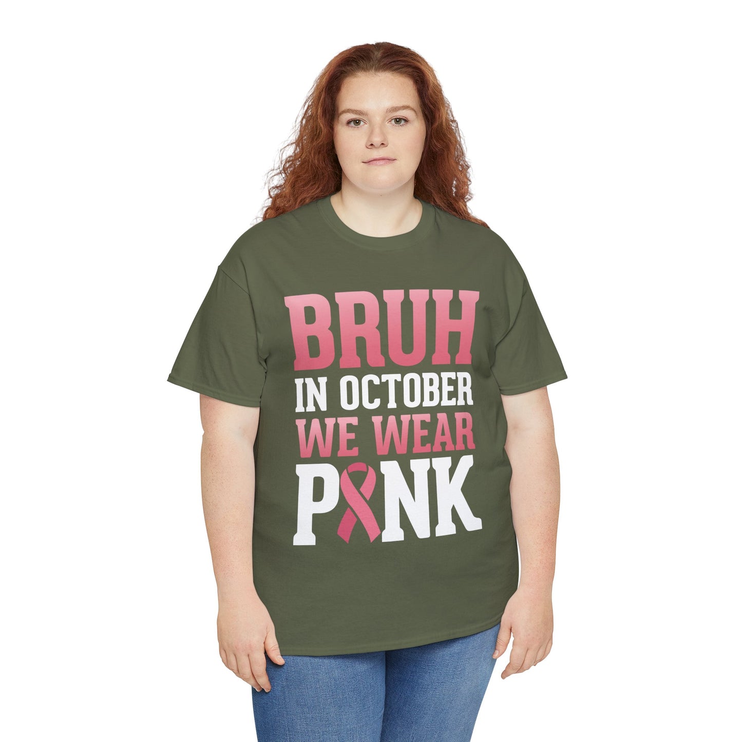 In October We Wear Pink Breast Cancer Awareness Womens Tee