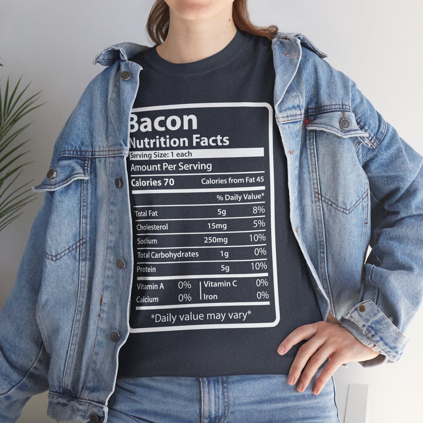 Funny Bacon Nutrition Facts Men's T-Shirt for Thanksgiving Christmas