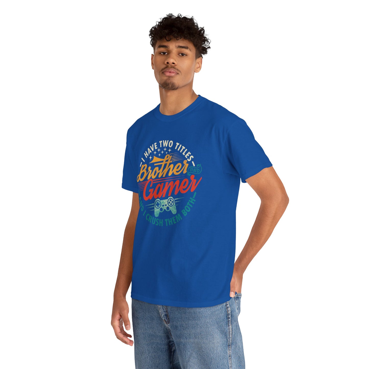Funny Gamer Vintage Unisex Tee - I Have Two Titles Brother and Gamer Gift