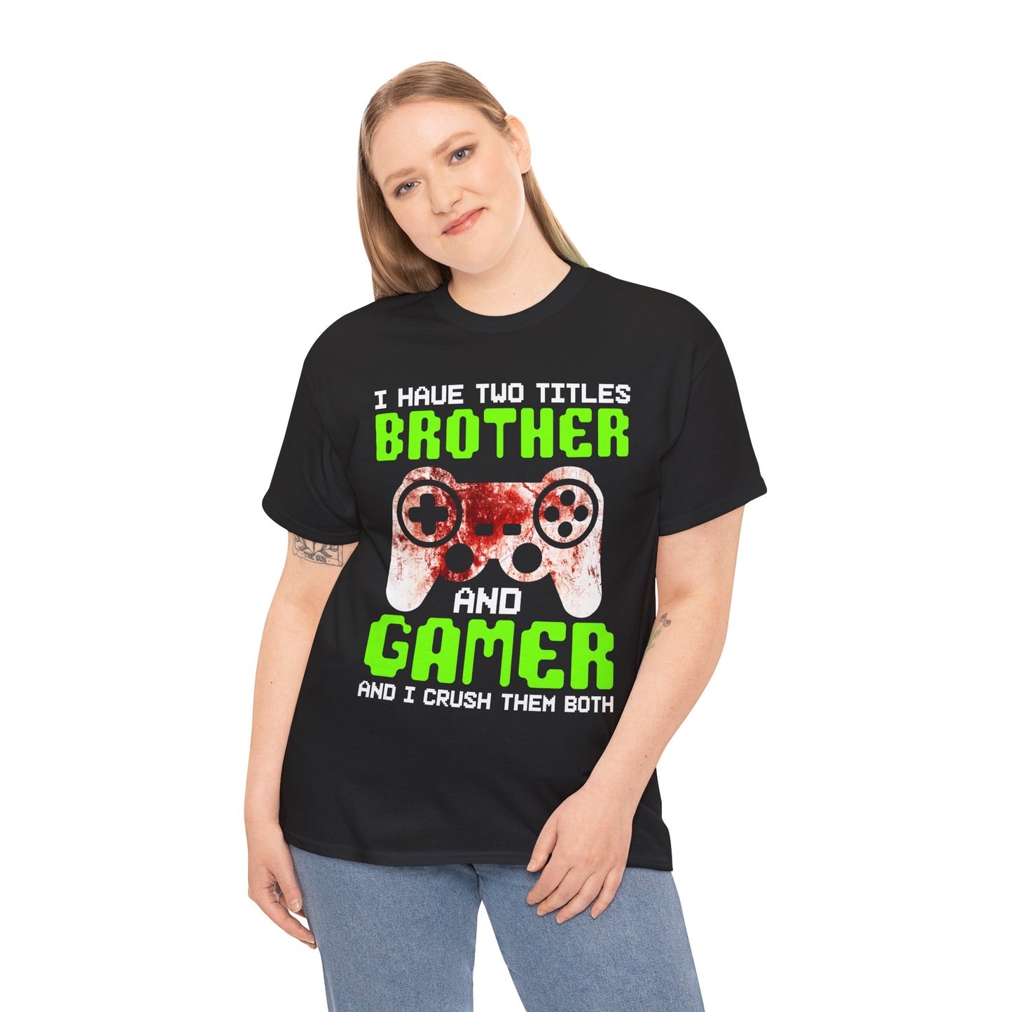 Gamer Mens T-Shirt - I Have Two Titles Brother and Gamer Father's Day Gifts