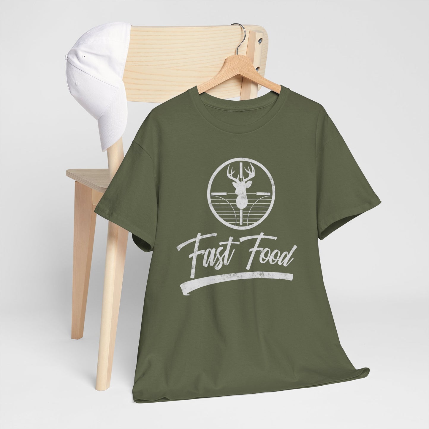 Funny Deer Hunting Unisex Tee - Fast Food Humor Gift for Hunters