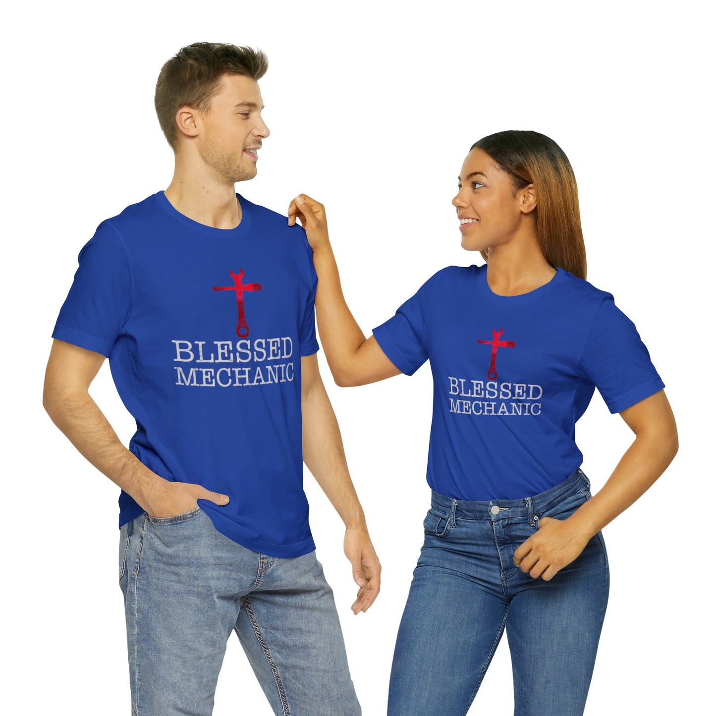 Blessed Mechanic Gift For Christian Mechanic Unisex Jersey Short Sleeve Tee