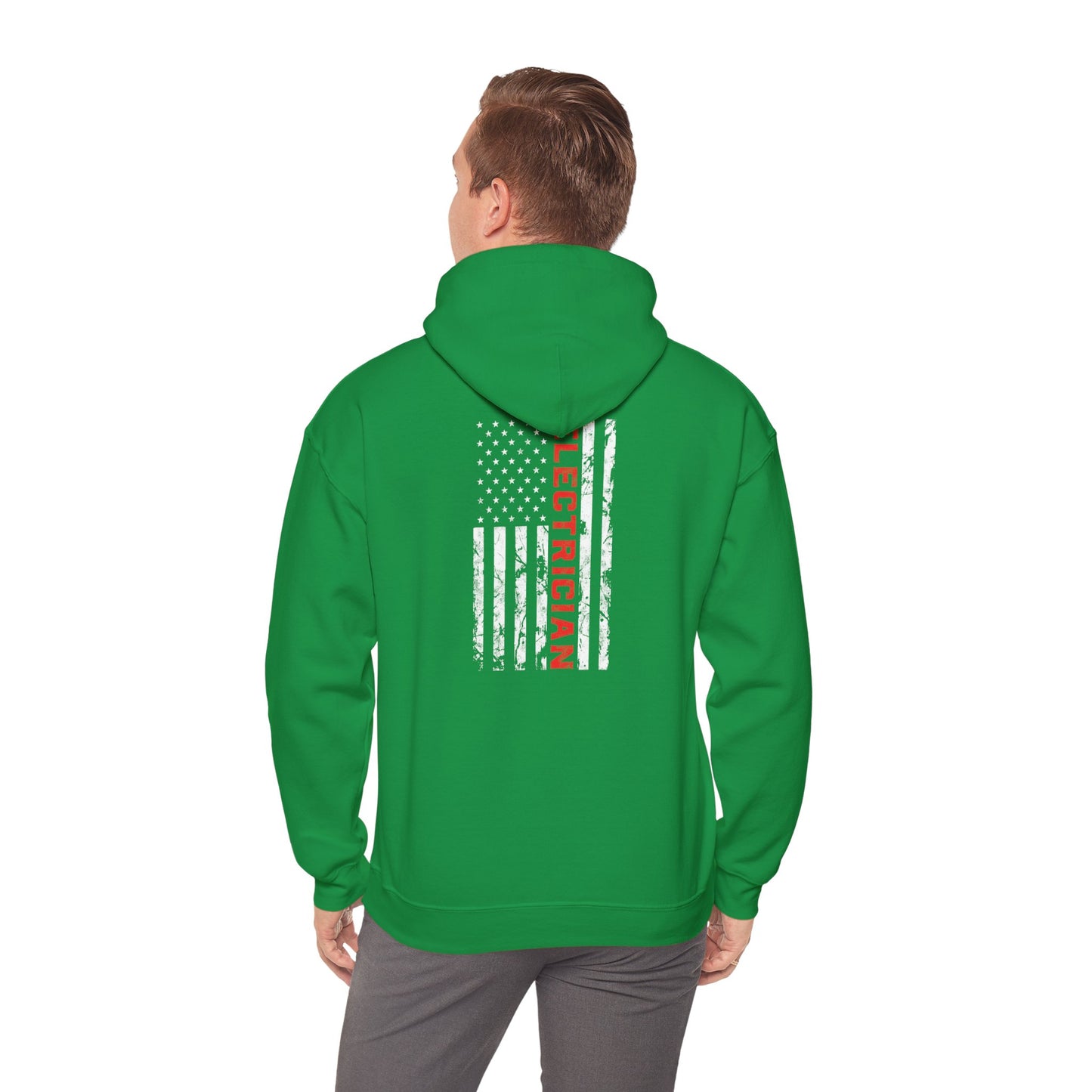 Patriotic Electrician Dad American Flag Fathers Day Gifts Unisex Hooded Sweatshirt