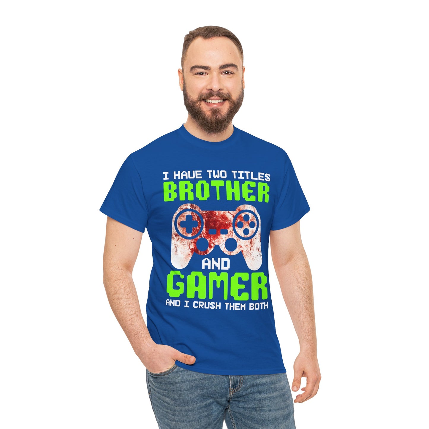 Gamer Mens T-Shirt - I Have Two Titles Brother and Gamer Father's Day Gifts
