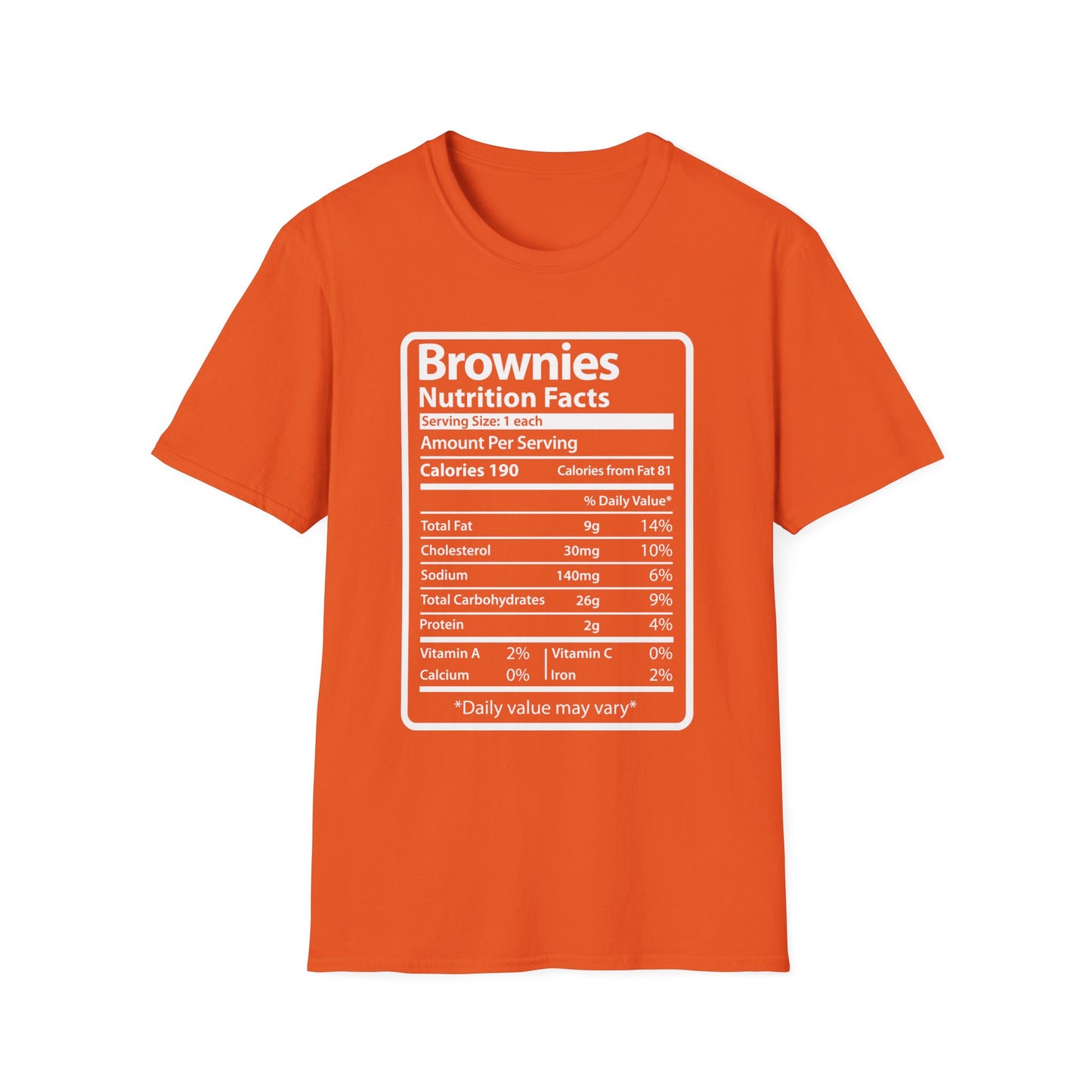 Funny Brownies Nutrition Facts Thanksgiving Christmas Men's Tee
