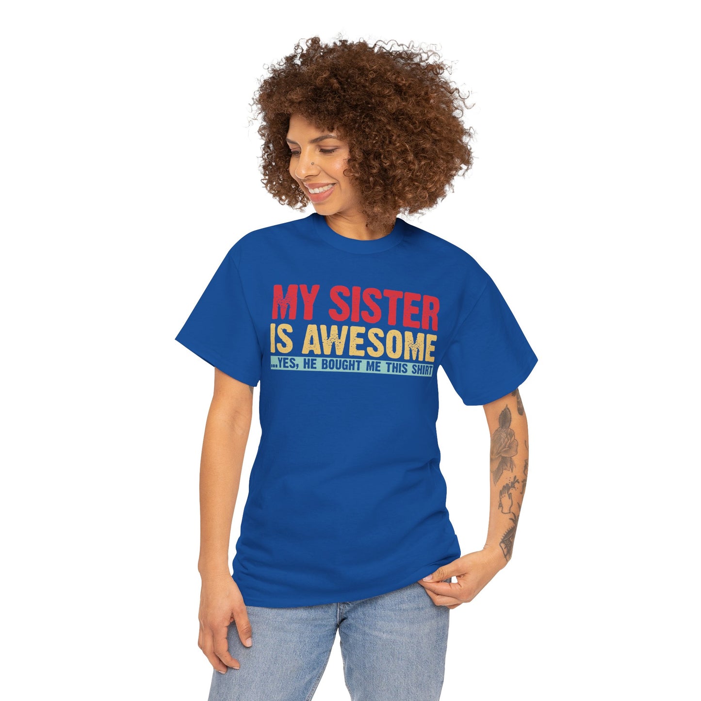Vintage My Sister is Awesome Funny Sister Lovers Brother Gift T-Shirt