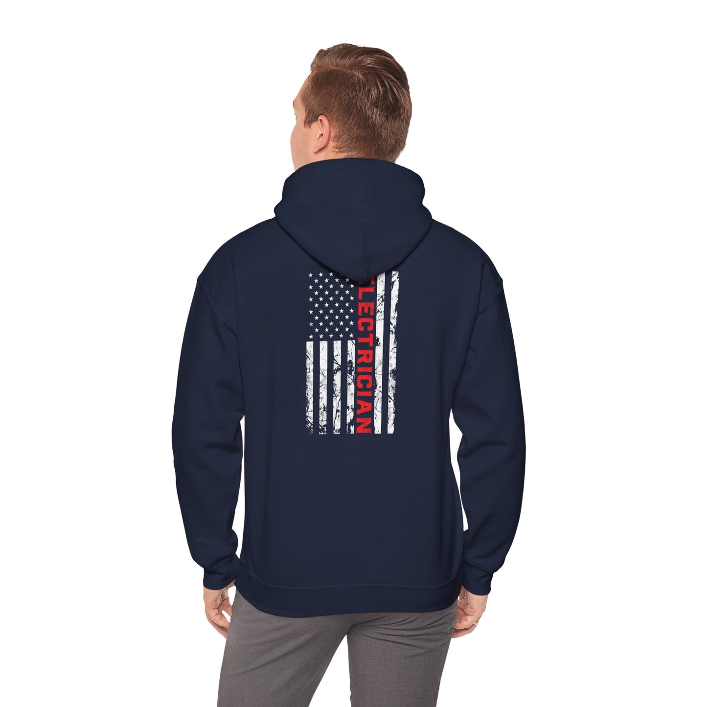 Patriotic Electrician Dad American Flag Fathers Day Gifts Unisex Hooded Sweatshirt