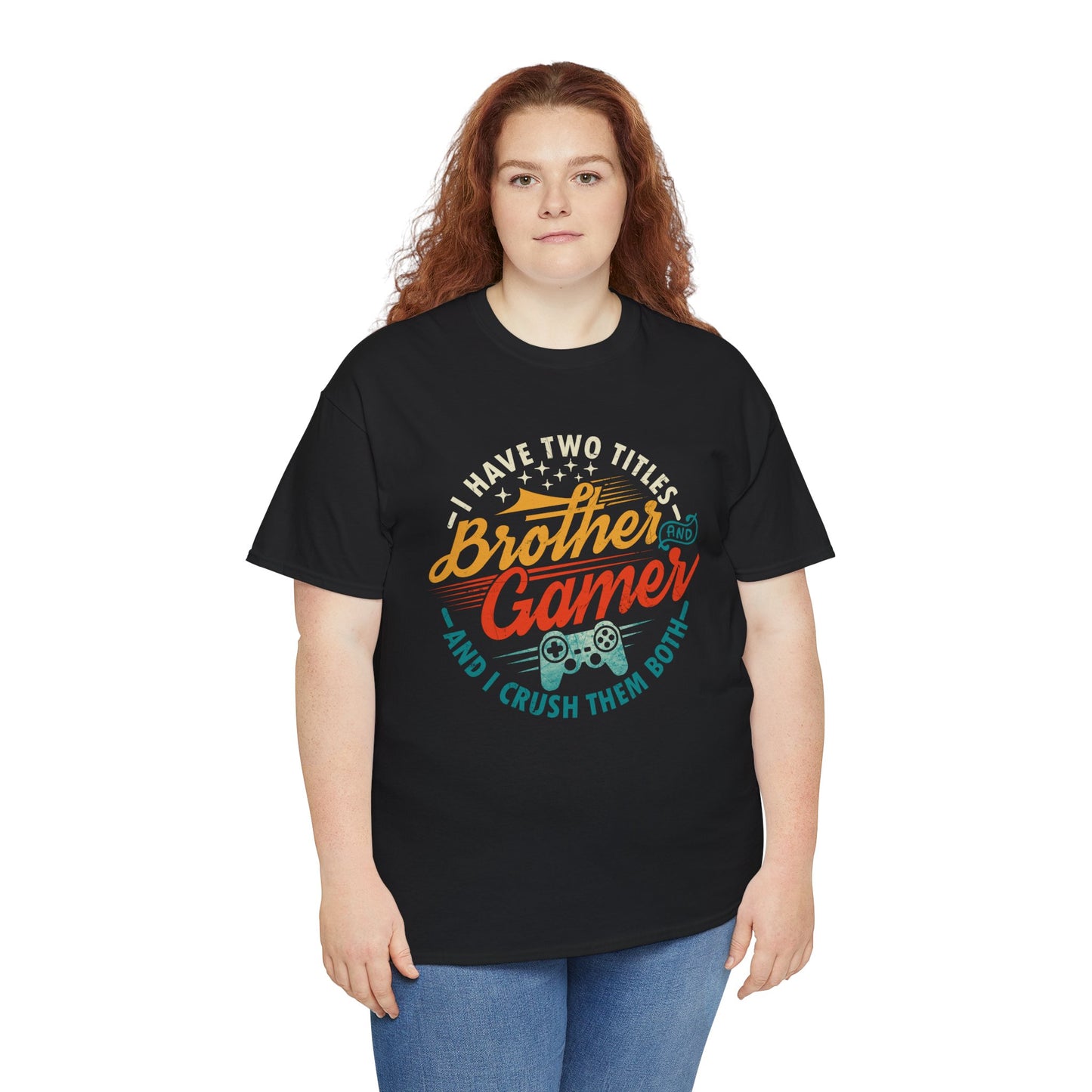 Funny Gamer Vintage Unisex Tee - I Have Two Titles Brother and Gamer Gift