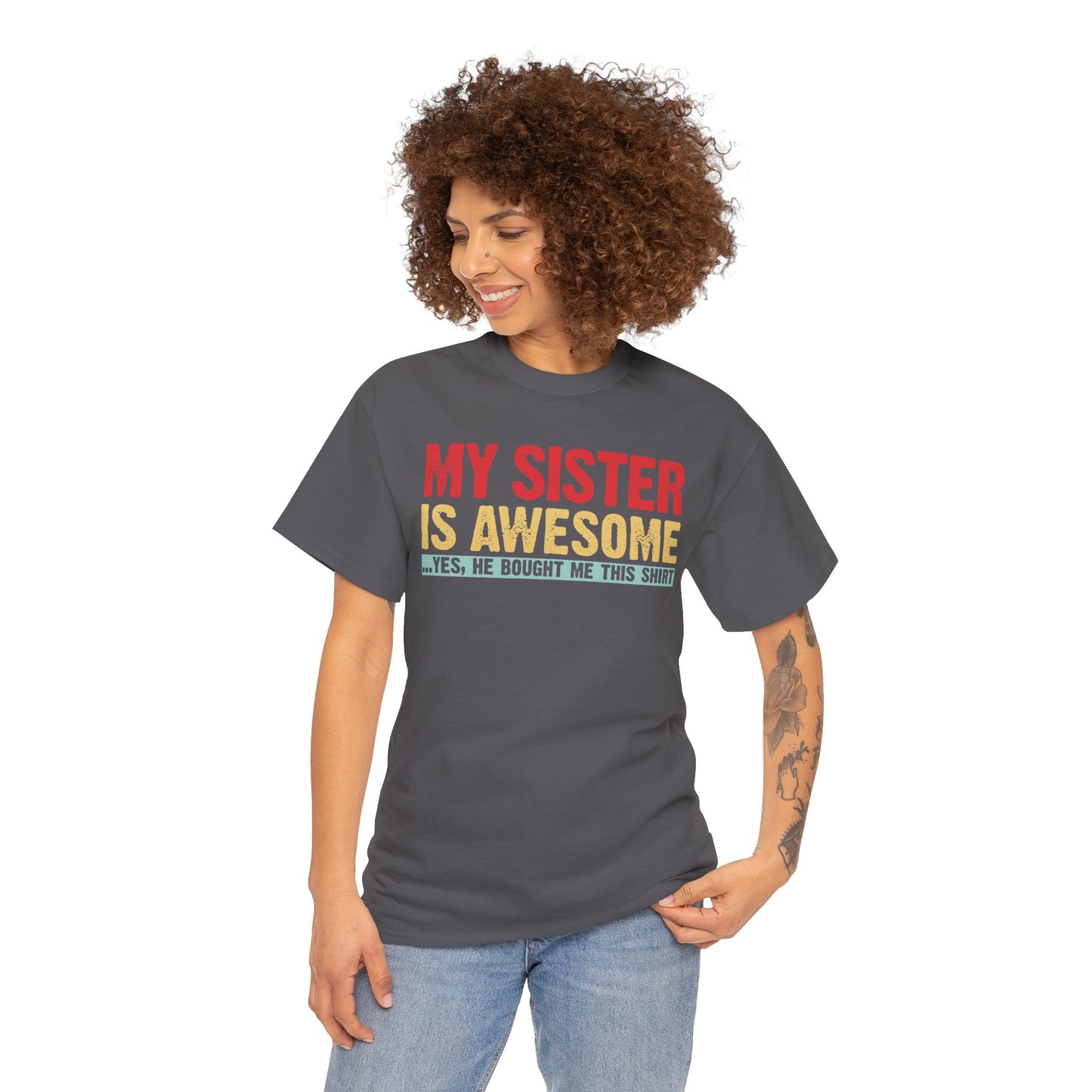 Vintage My Sister is Awesome Funny Sister Lovers Brother Gift T-Shirt
