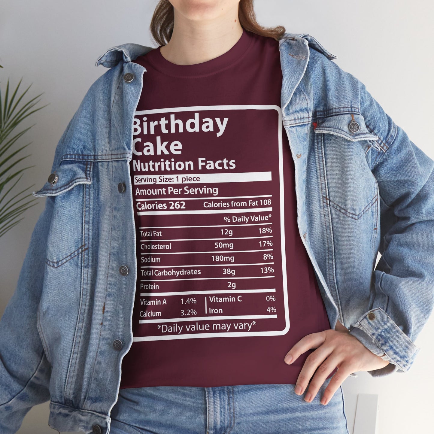 Birthday Cake Funny Nutrition Facts Mens Tee Shirt