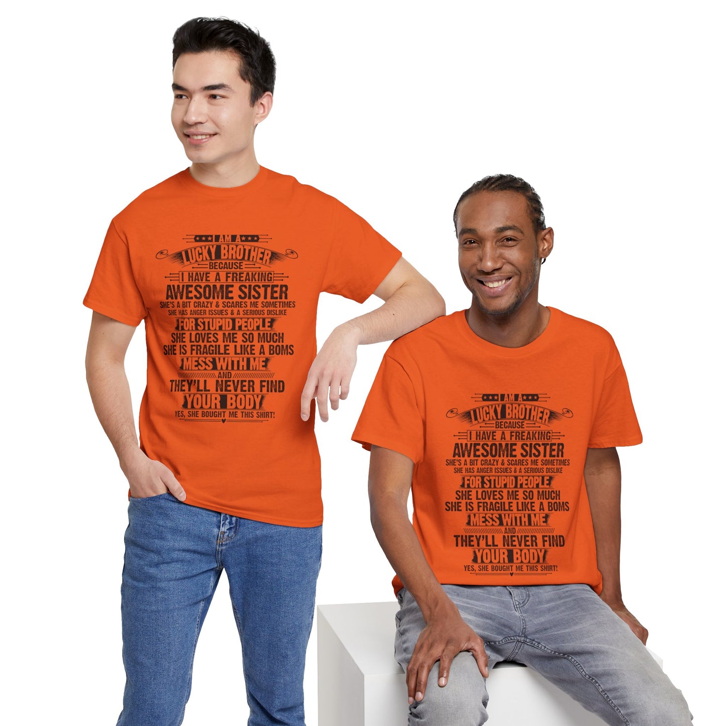 I'm A Lucky Brother of a Freakin' Awesome Sister Funny Gifts for Brother