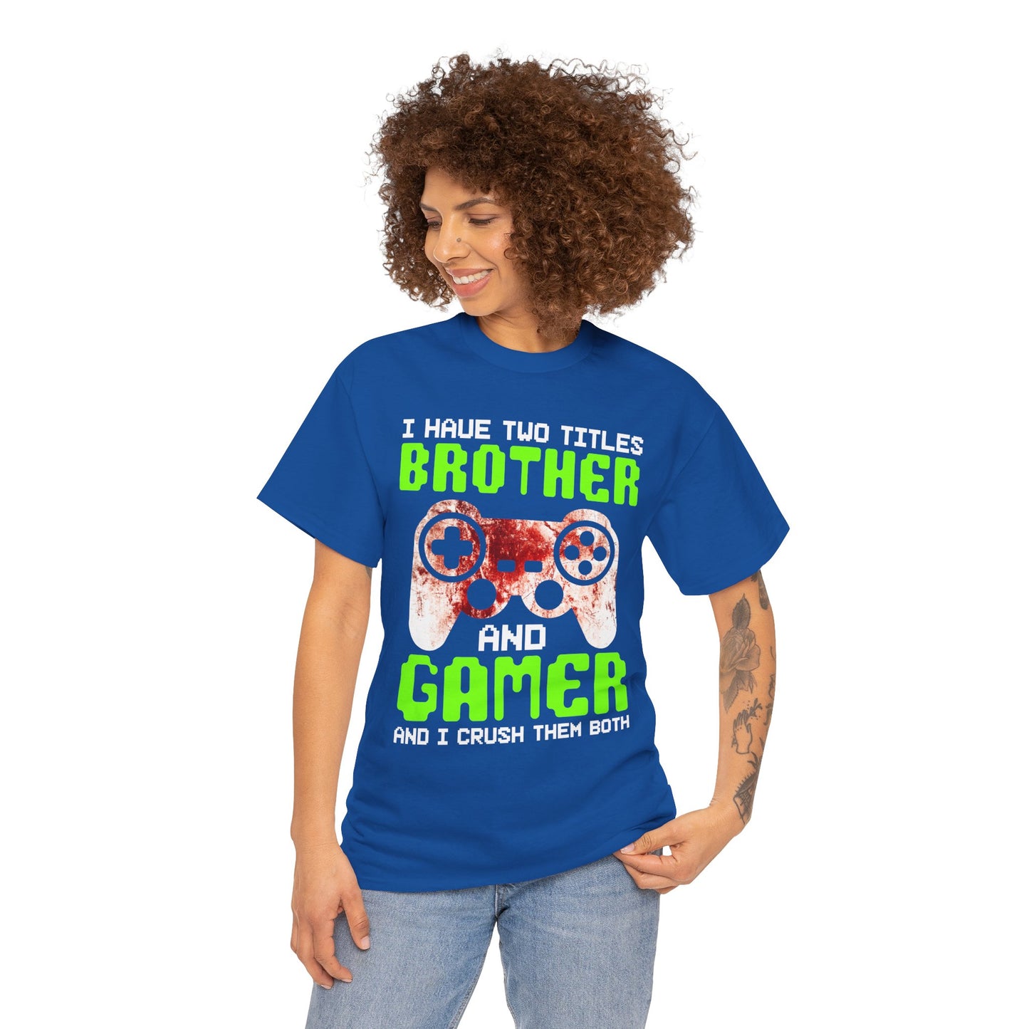 Gamer Mens T-Shirt - I Have Two Titles Brother and Gamer Father's Day Gifts