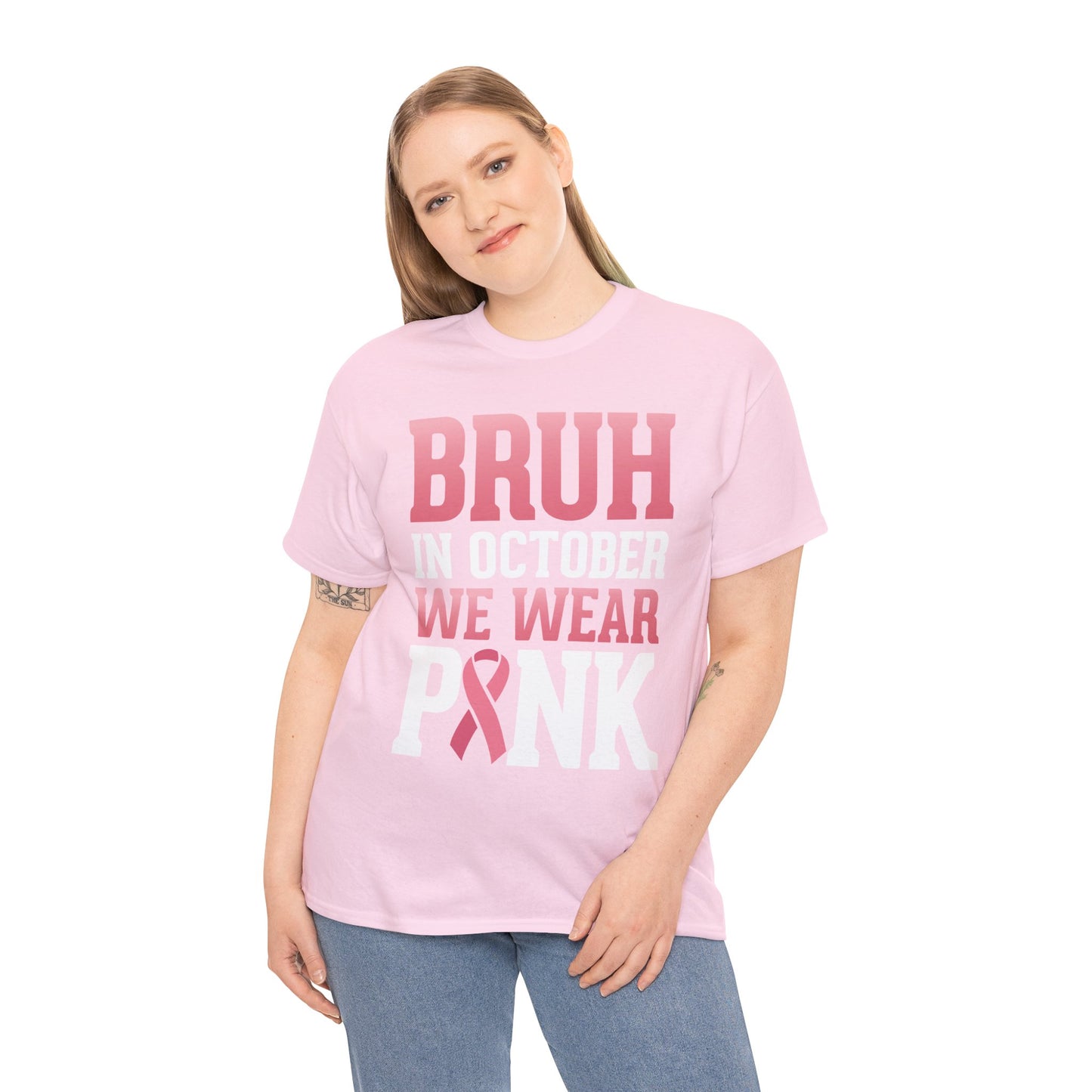 In October We Wear Pink Breast Cancer Awareness Womens Tee