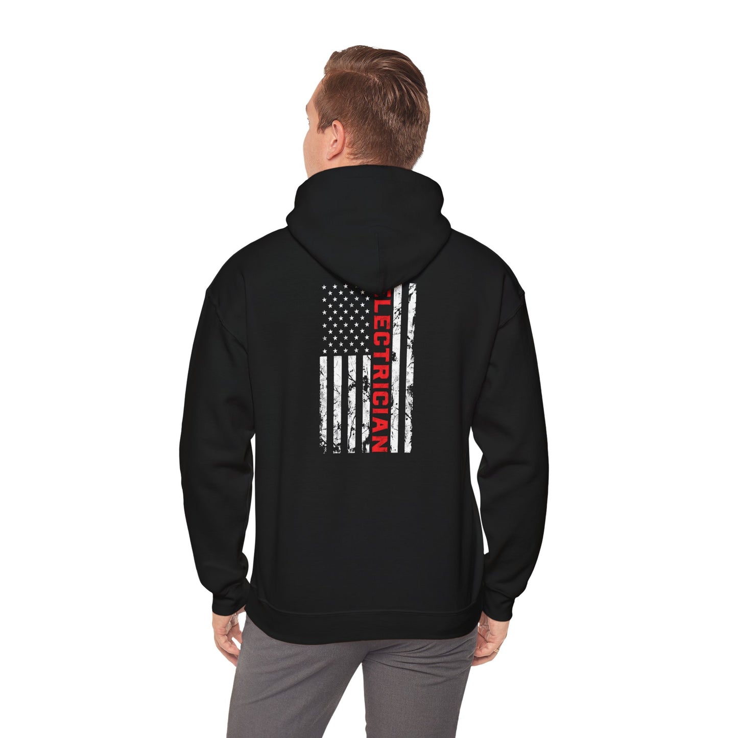 Patriotic Electrician Dad American Flag Fathers Day Gifts Unisex Hooded Sweatshirt