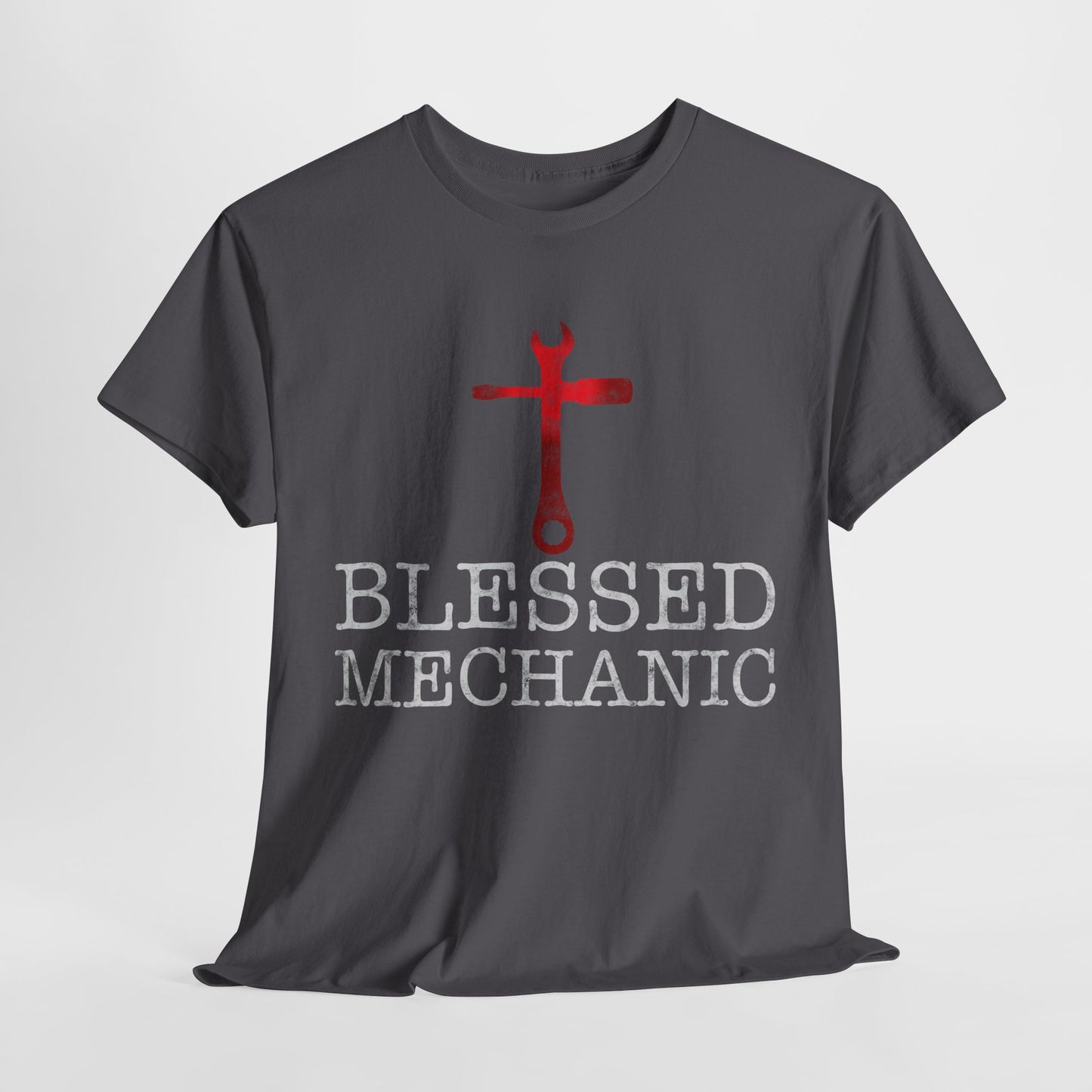 Blessed Mechanic Gift For Christian Mechanic Unisex Heavy Cotton Tee
