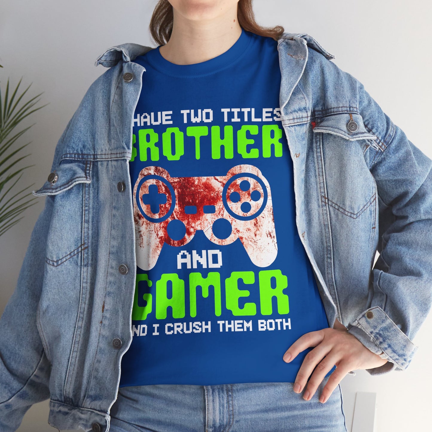 Gamer Mens T-Shirt - I Have Two Titles Brother and Gamer Father's Day Gifts