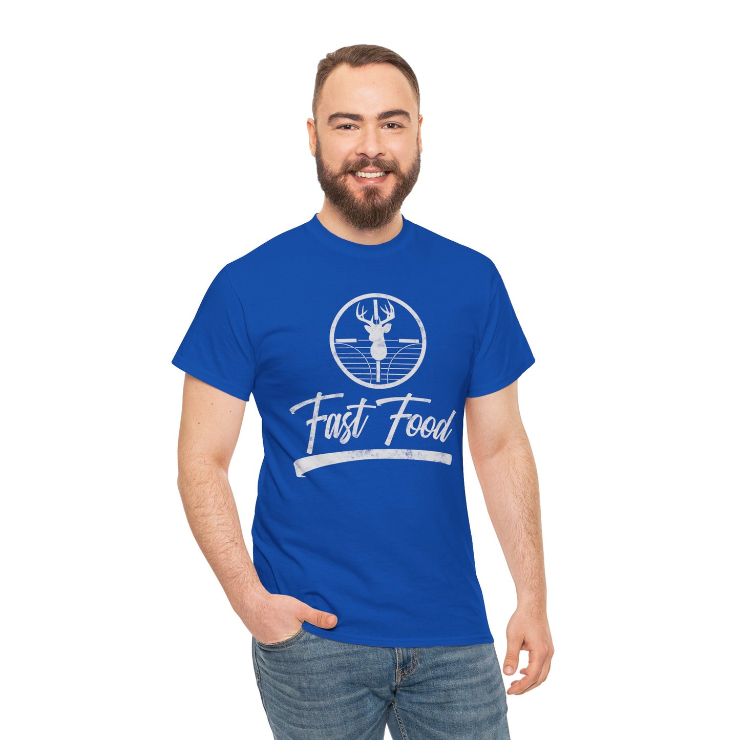 Funny Deer Hunting Unisex Tee - Fast Food Humor Gift for Hunters