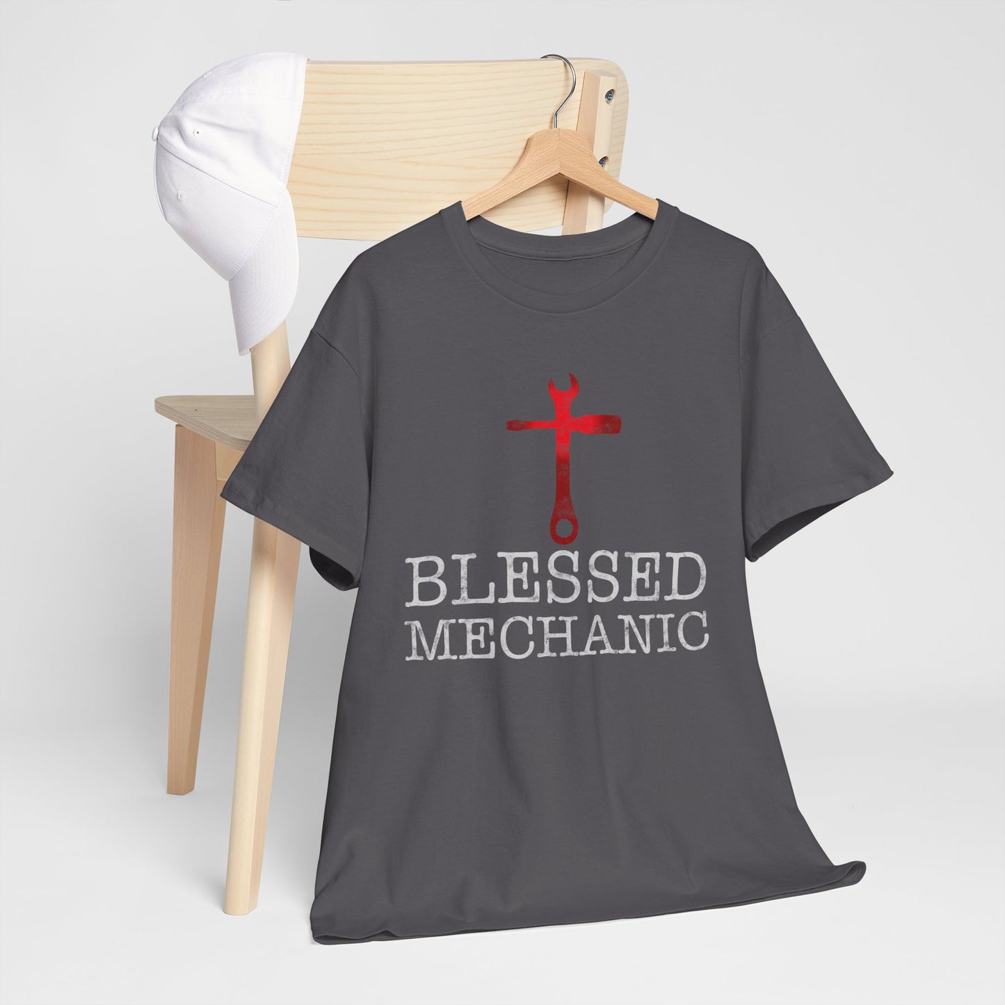 Blessed Mechanic Gift For Christian Mechanic Unisex Heavy Cotton Tee