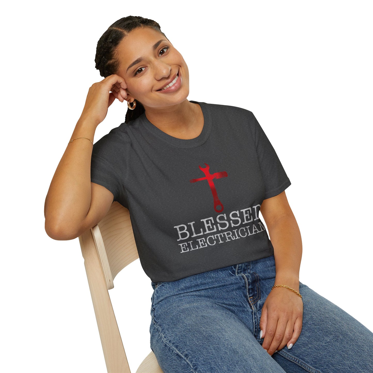 Blessed Electrician gift for Christian Electrician Unisex Softstyle T-Shirt