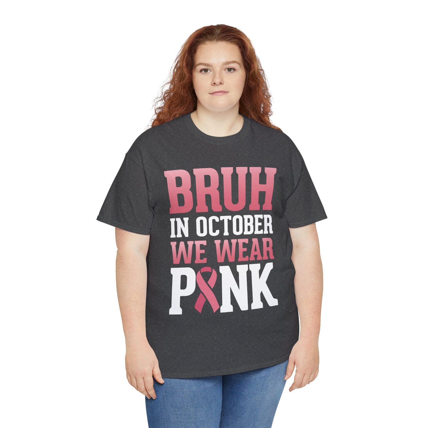 In October We Wear Pink Breast Cancer Awareness Womens Tee