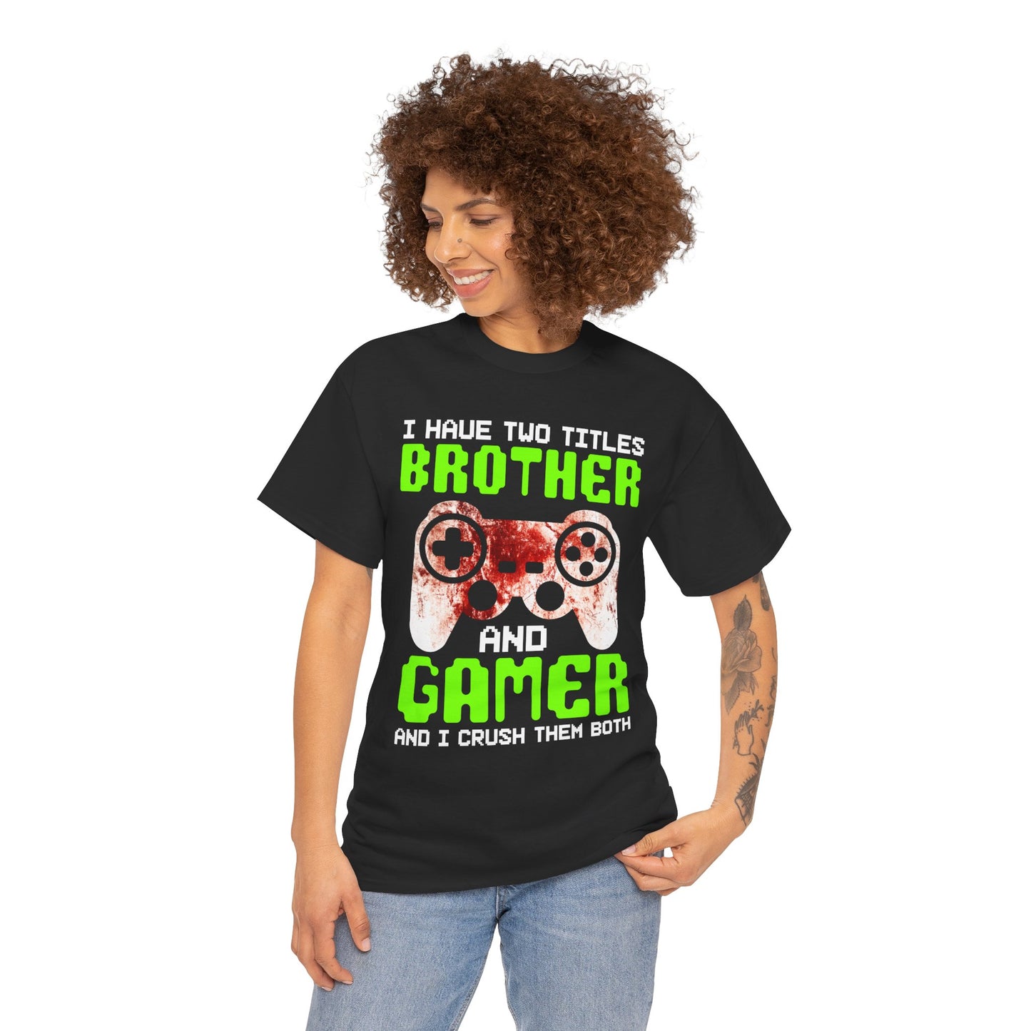 Gamer Mens T-Shirt - I Have Two Titles Brother and Gamer Father's Day Gifts