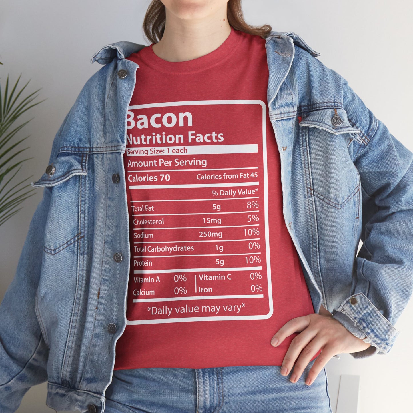 Funny Bacon Nutrition Facts Men's T-Shirt for Thanksgiving Christmas