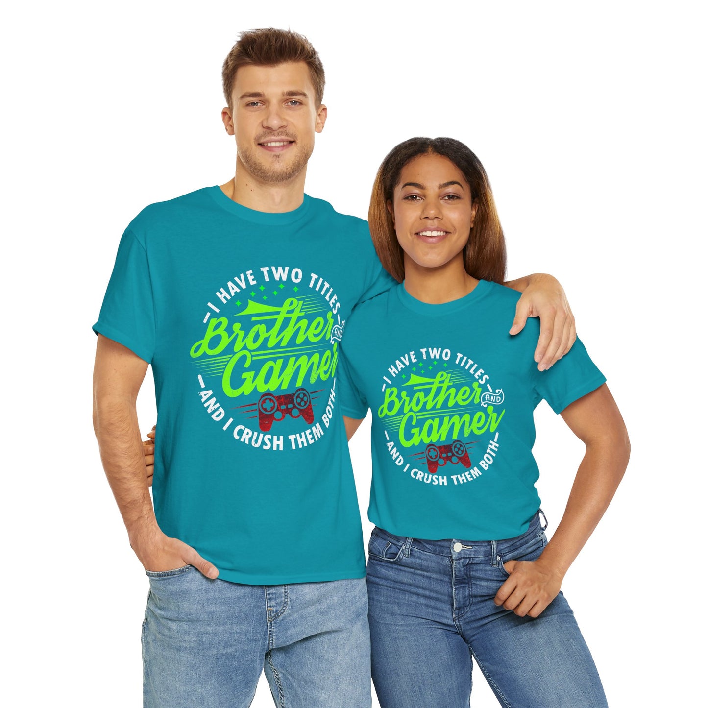 Men's Gamer T-Shirt - I Have Two Titles Brother and Gamer for Boys Brother Gift