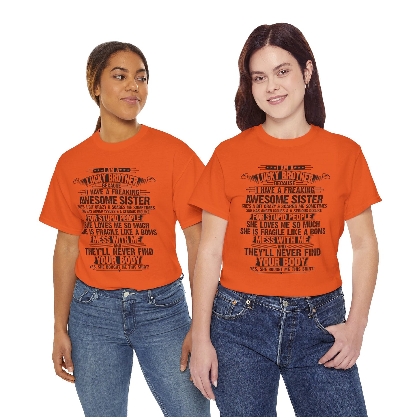 I Am A Lucky Brother Christmas Gift For Brother From Sister T-Shirt