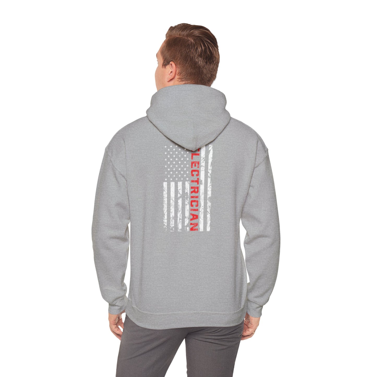 Patriotic Electrician Dad American Flag Fathers Day Gifts Unisex Hooded Sweatshirt