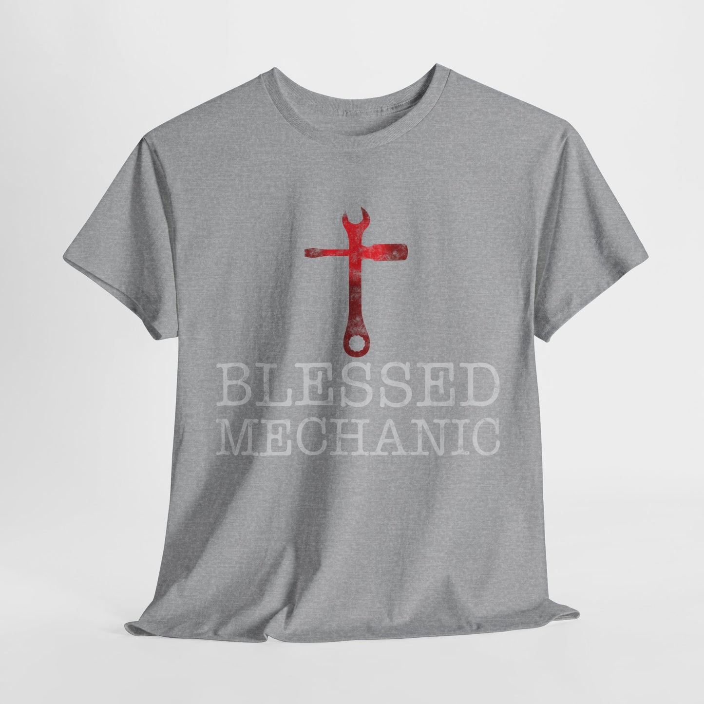 Blessed Mechanic Gift For Christian Mechanic Unisex Heavy Cotton Tee