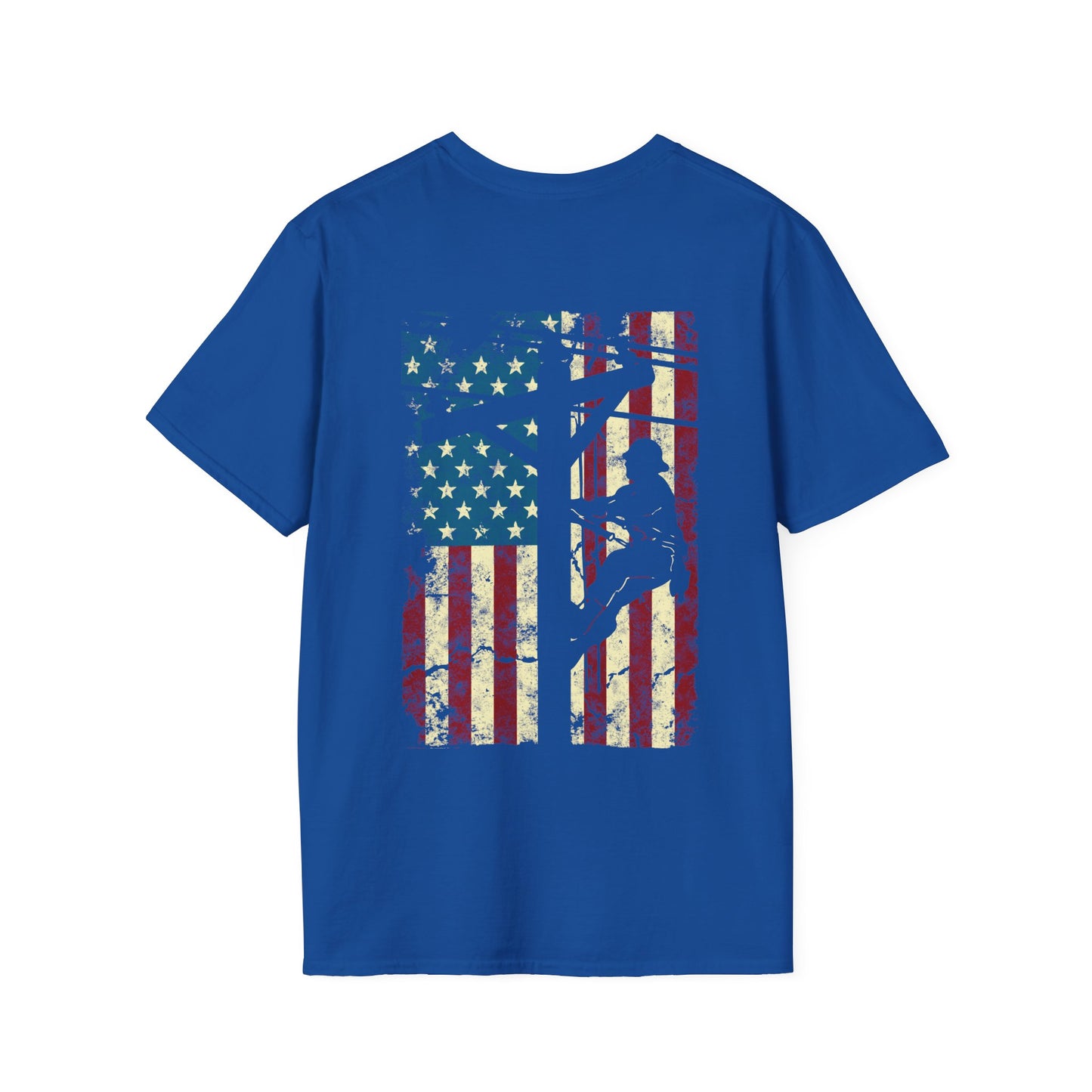Electric Cable Lineman Distressed Patriotic American Flag Gift