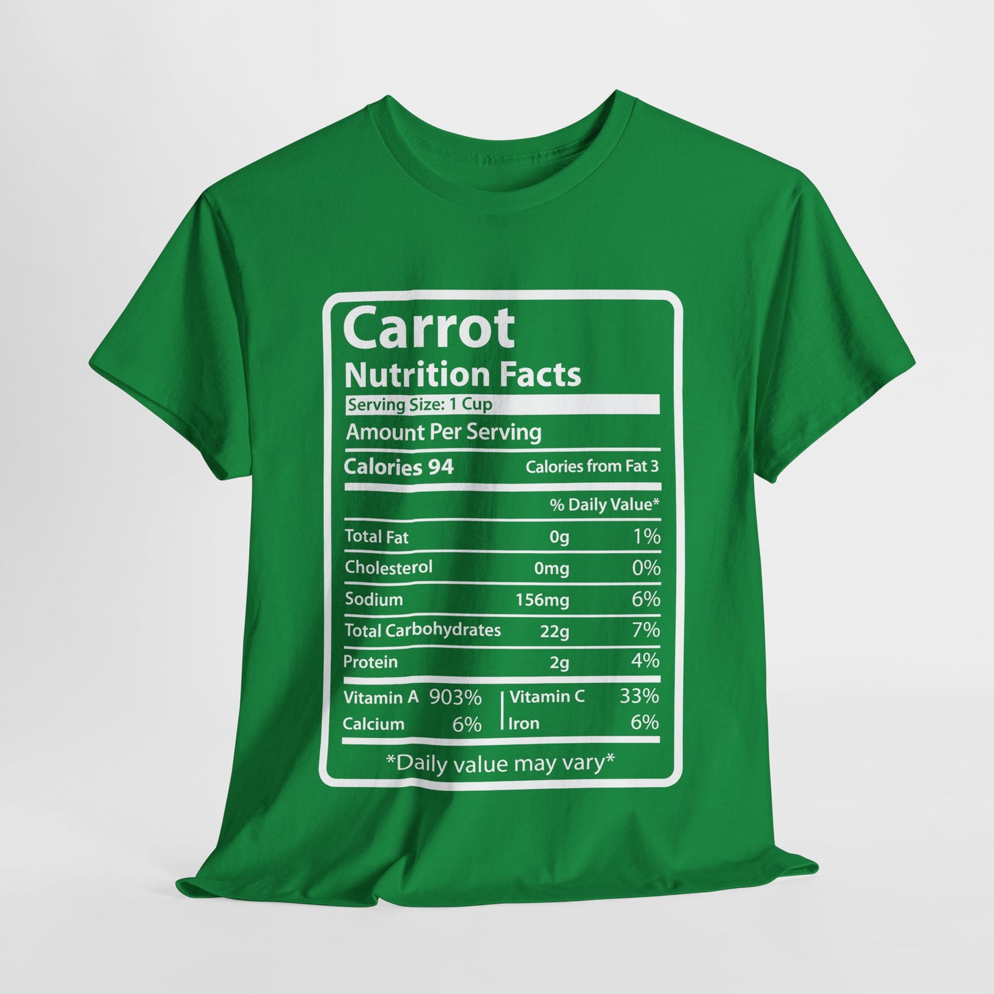 Carrot Nutrition Facts Tee for Thanksgiving Christmas