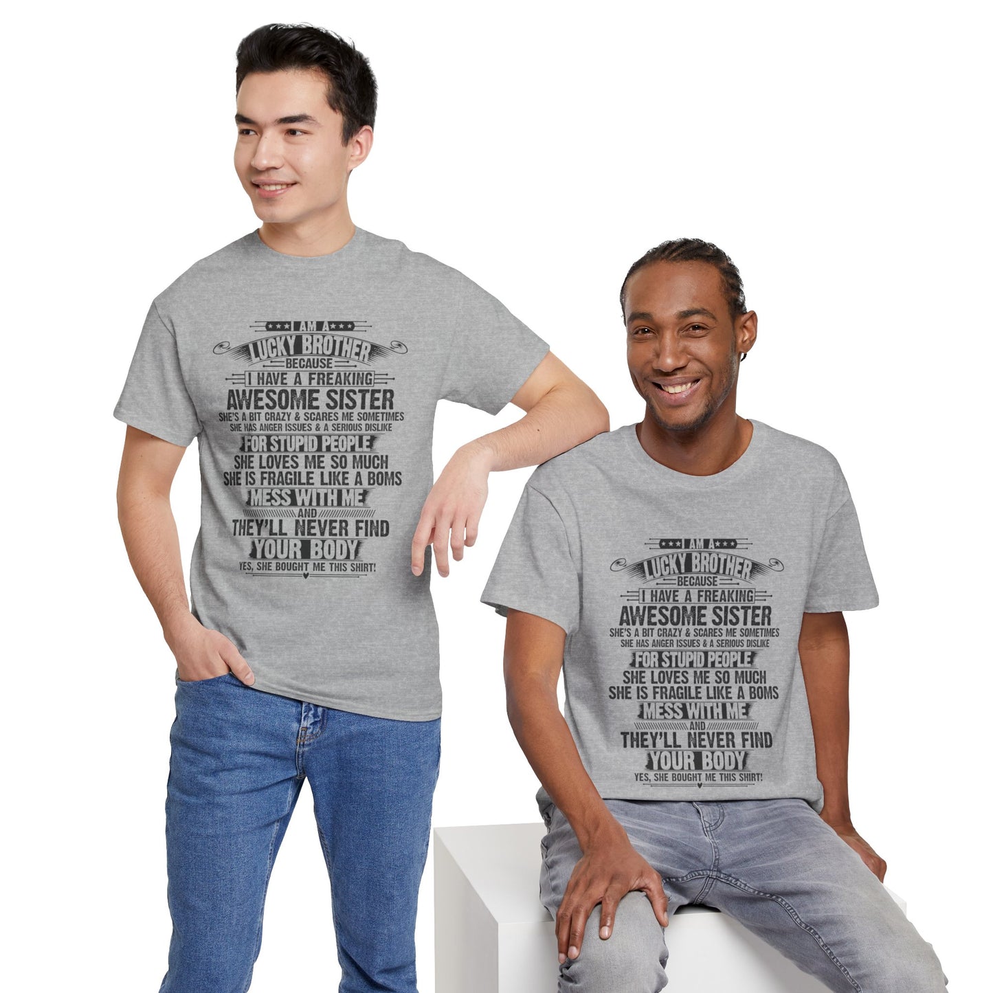 I'm A Lucky Brother of a Freakin' Awesome Sister Funny Gifts for Brother