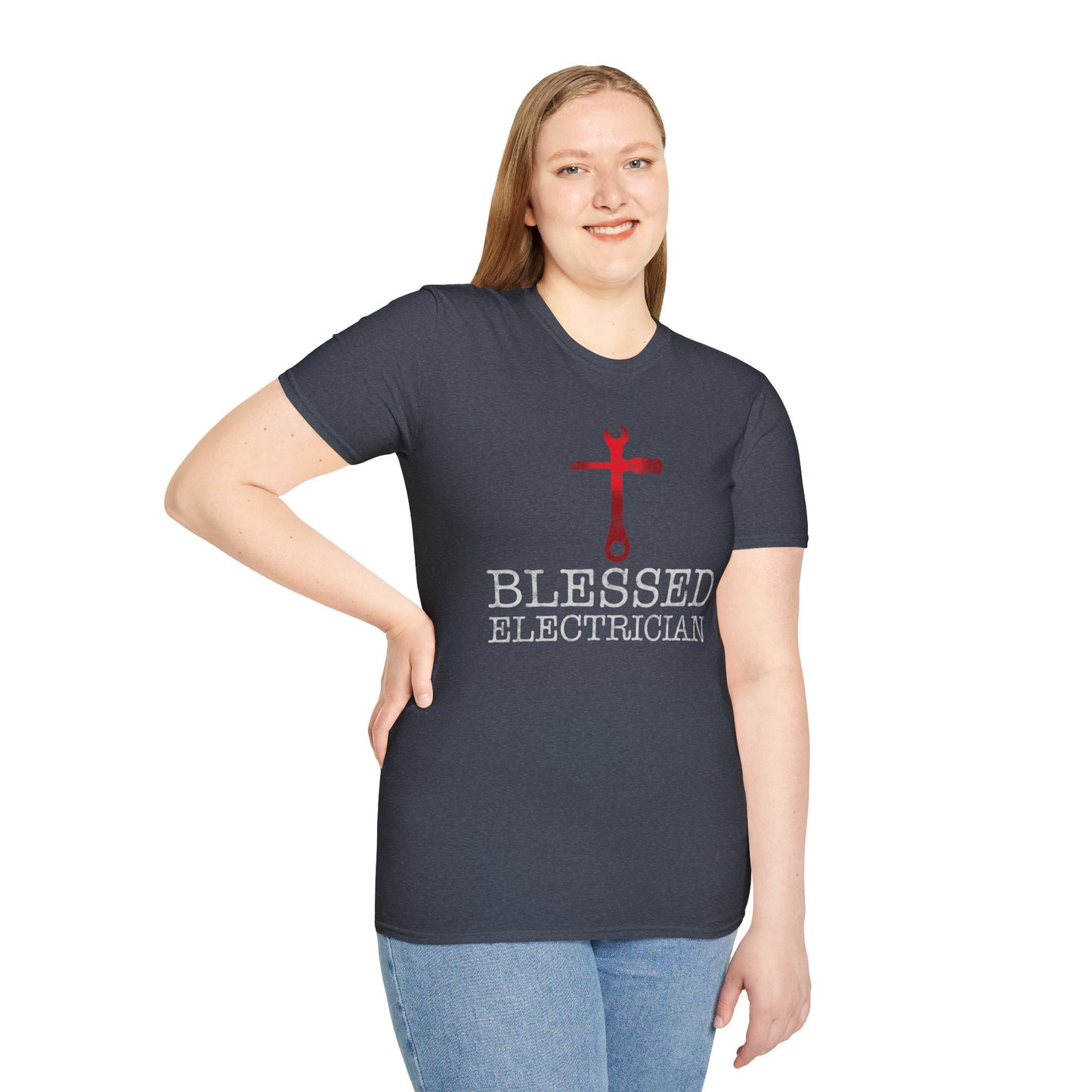 Blessed Electrician gift for Christian Electrician Unisex Softstyle T-Shirt