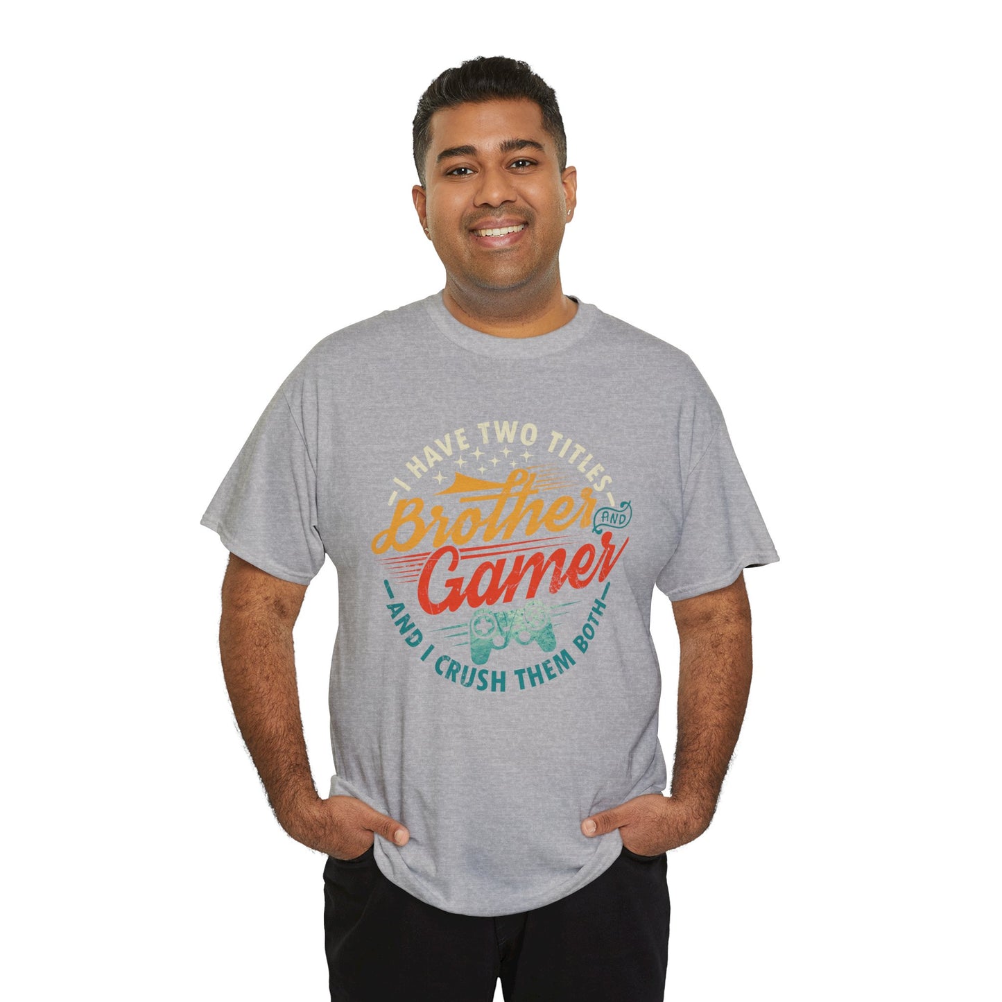 Funny Gamer Vintage Unisex Tee - I Have Two Titles Brother and Gamer Gift